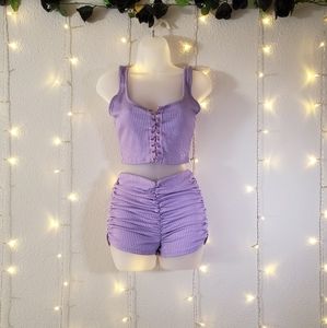 Purple Crop/Shorts Set